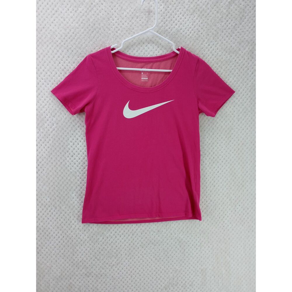 The Nike Tee Dri-Fit Women's Small Athletic Cut Hot Pink Short Sleeve Shirt